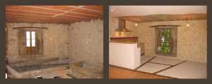 Rénovation studio Bages (Aude) - cuisine